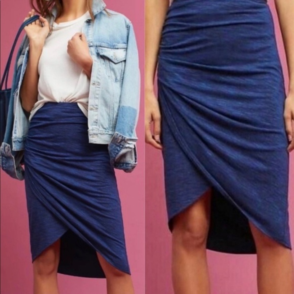 Anthropologie Maeve Jersey Midi Wrap Skirt